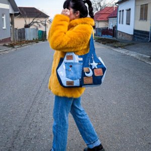 The honeycomb Bag - Denim patchwork