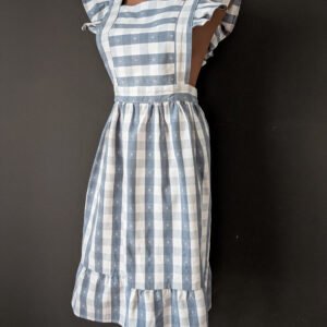 Vintage apron - blue checkers