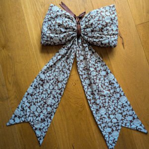 Fluffy bow - white&brown