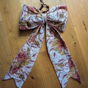 Fluffy bow - brown florals