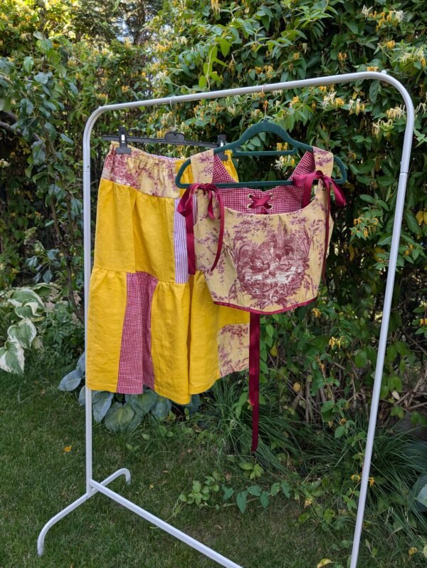 Set corset (cu 2 fețe)+fusta - TRPxMadeByBianca (size M-L)
