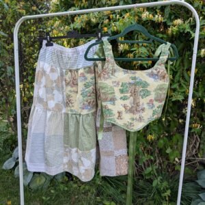 Set corset (cu 2 fețe)+fusta - TRPxMadeByBianca (size S-M)