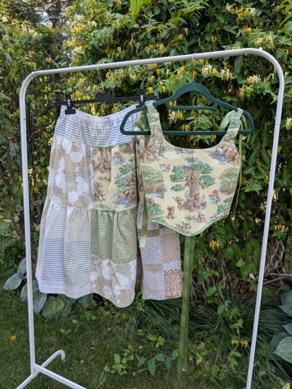 Set corset (cu 2 fețe)+fusta - TRPxMadeByBianca (size S-M)