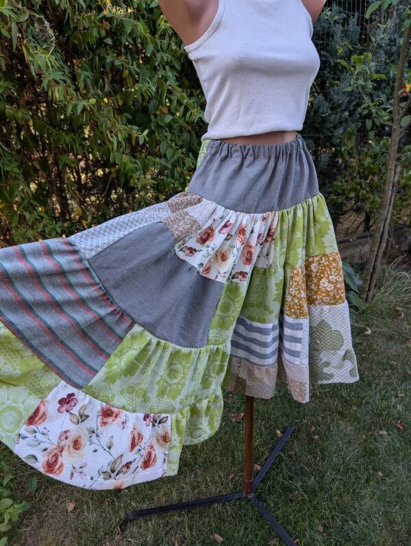 Fusta patchwork - earthy - imagine 2