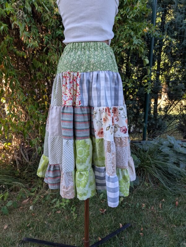 Fusta patchwork - earthy - imagine 5