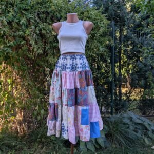 Fusta patchwork - pink