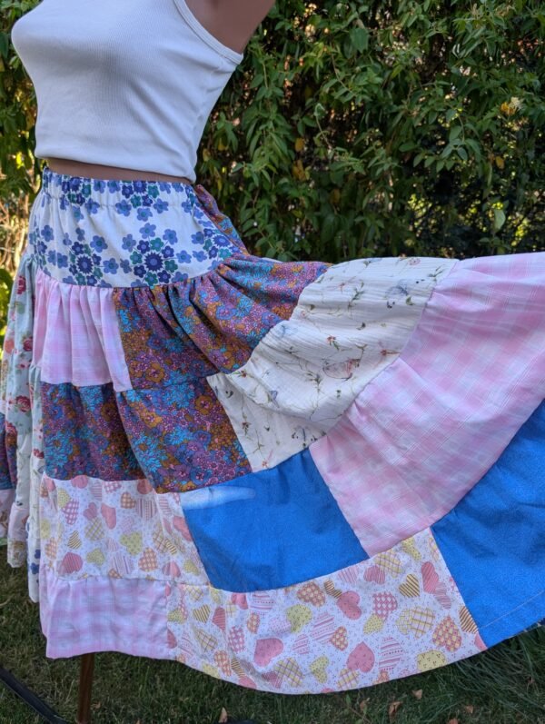 Fusta patchwork - pink - imagine 3