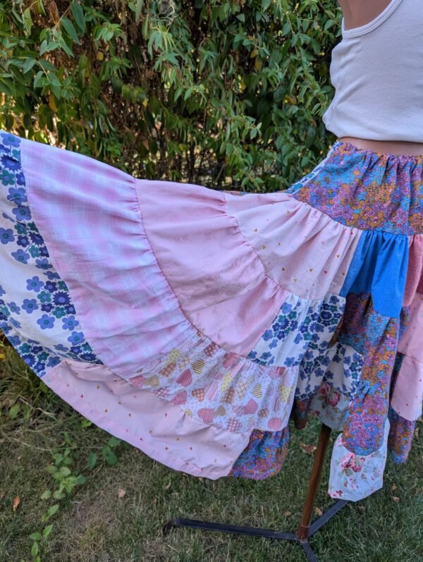 Fusta patchwork - pink - imagine 4