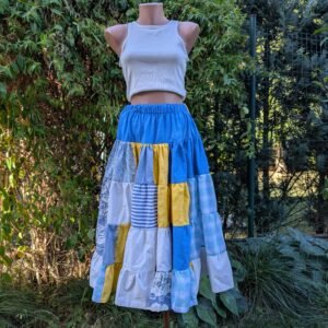 Fusta patchwork - blue