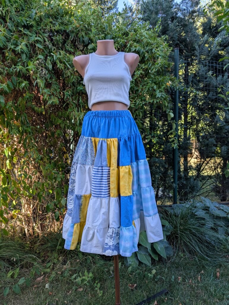Fusta patchwork - blue