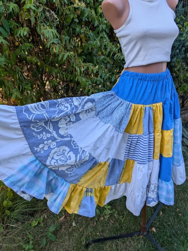 Fusta patchwork - blue - imagine 2