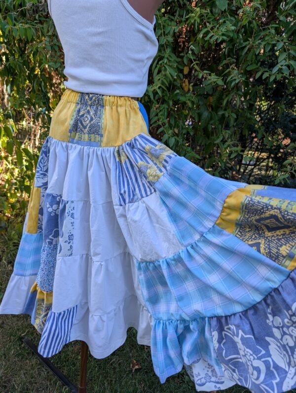 Fusta patchwork - blue - imagine 4
