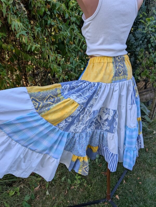 Fusta patchwork - blue - imagine 5