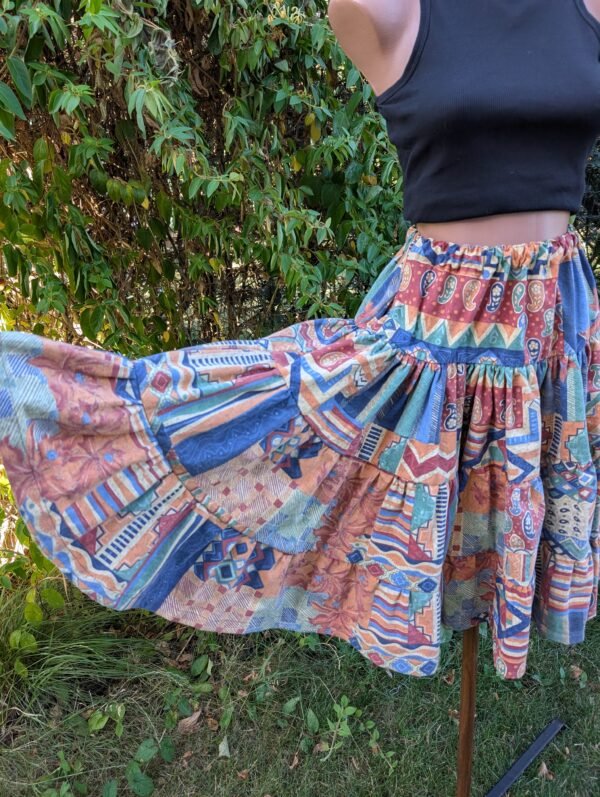 Fusta patchwork - geometric - imagine 2