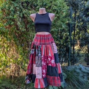 Fusta patchwork - red