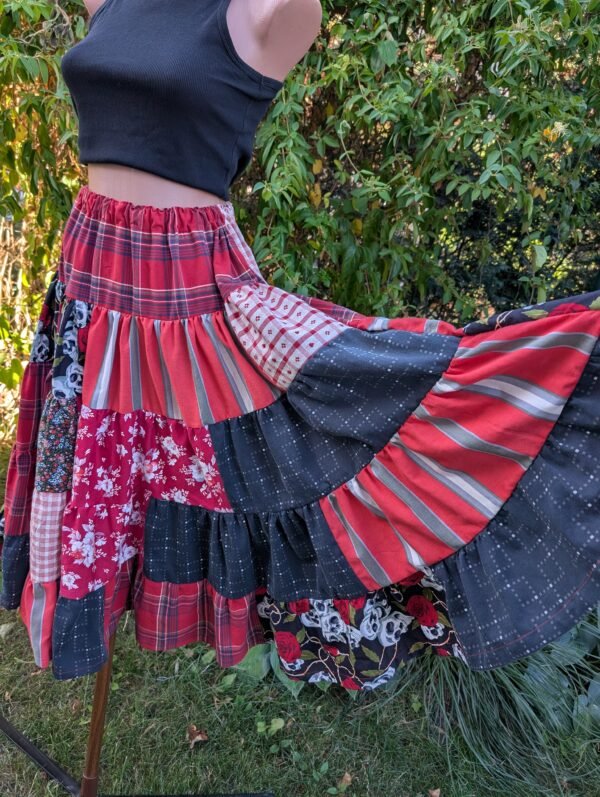 Fusta patchwork - red - imagine 4