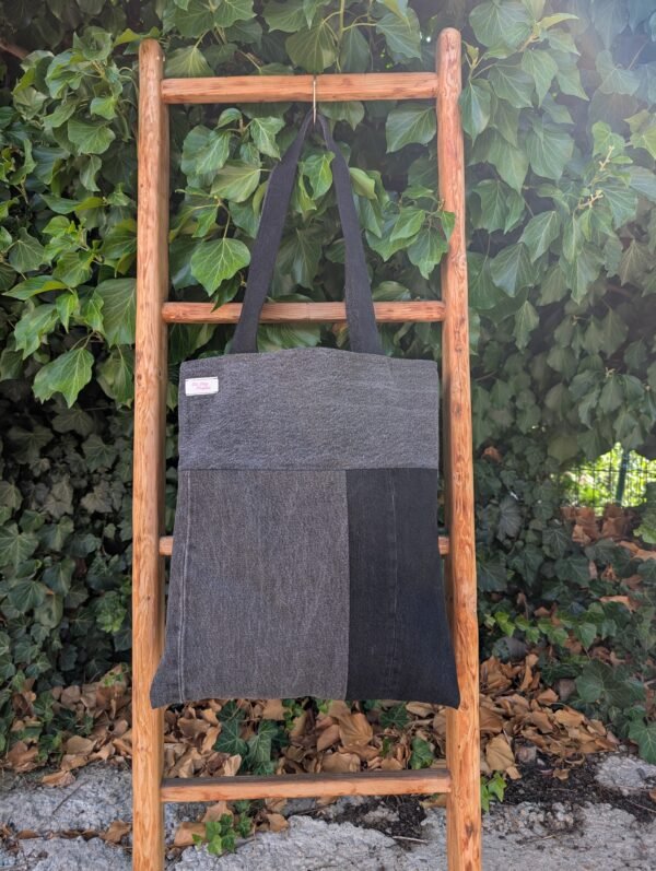 Tote bag - patchwork dark denim 2