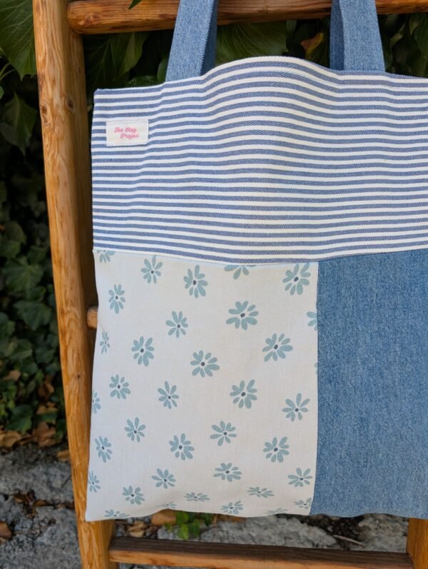 Tote bag - patchwork light denim 1 - imagine 2