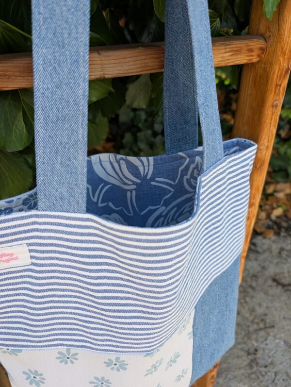 Tote bag - patchwork light denim 1 - imagine 3