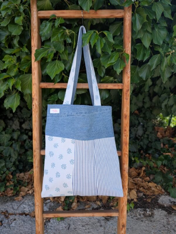 Tote bag - patchwork light denim 2