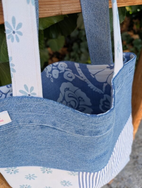 Tote bag - patchwork light denim 2 - imagine 4