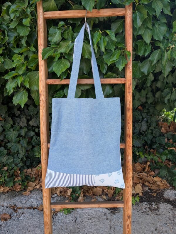 Tote bag - patchwork light denim 2 - imagine 5