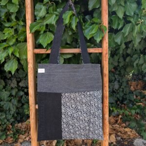 Tote bag - patchwork dark denim 1
