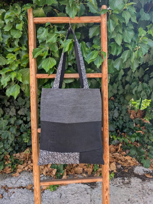 Tote bag - patchwork dark denim 1 - imagine 5