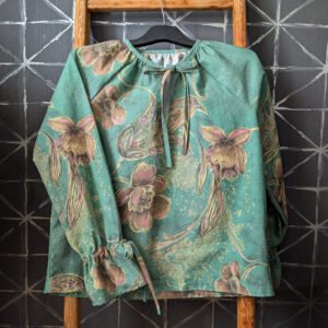 The Matilda Shirt - green with flowers