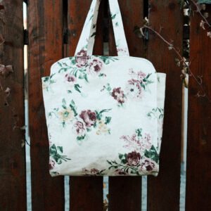 Tote bag - floral w/ white background