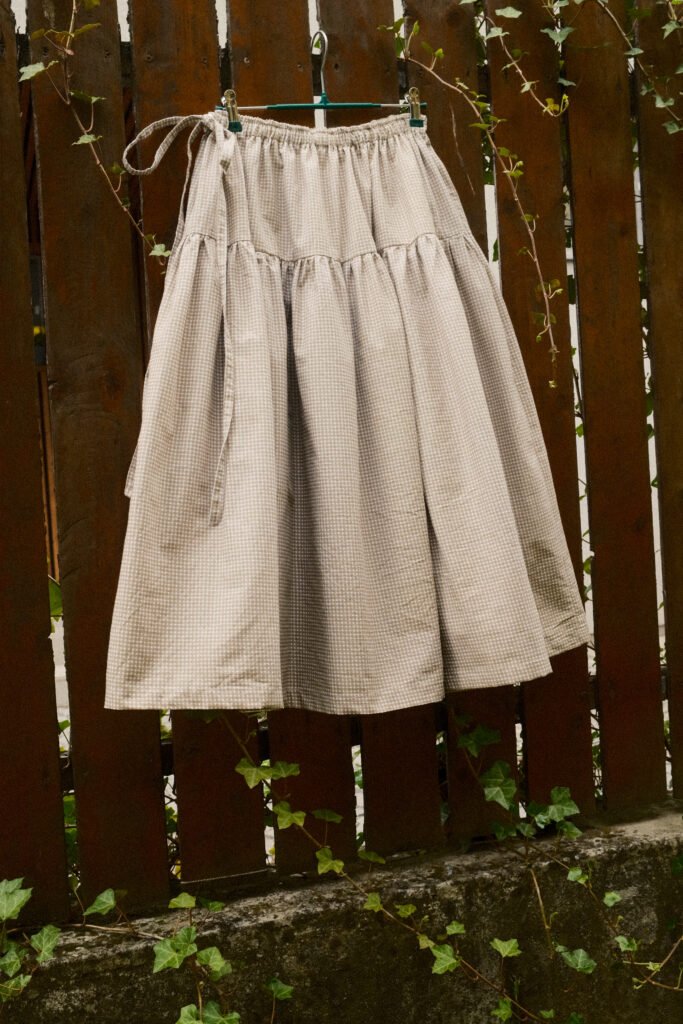 Beige checkers skirt – size XS-L