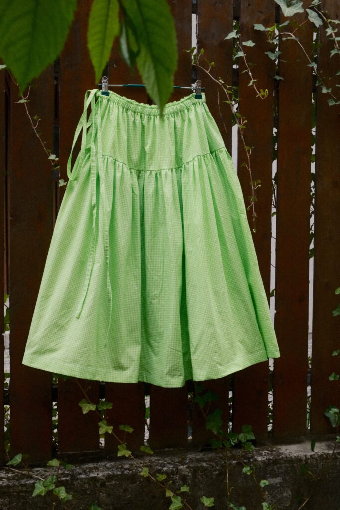 Green checkers skirt – size XS-L