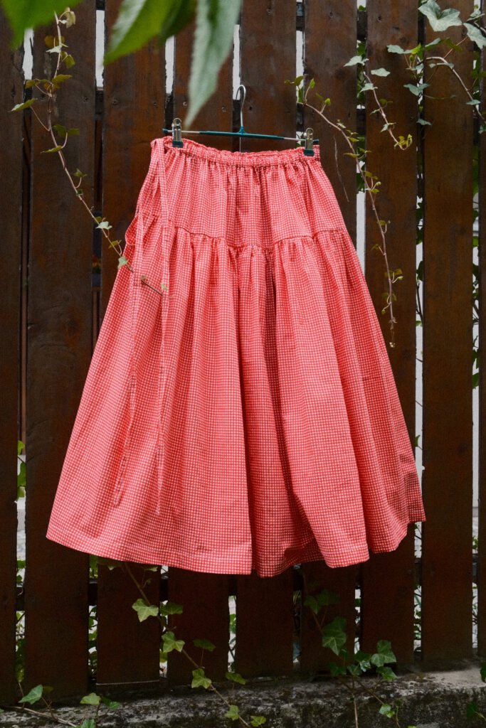 Red checkers skirt – size XS-L