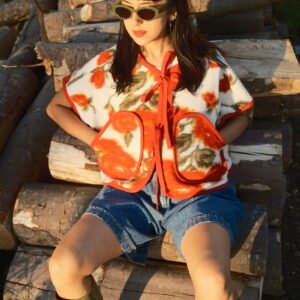 Blanket vest - roses