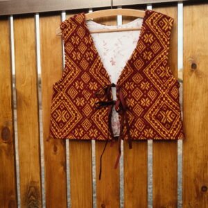 Folk vest - S/M - red&yellow