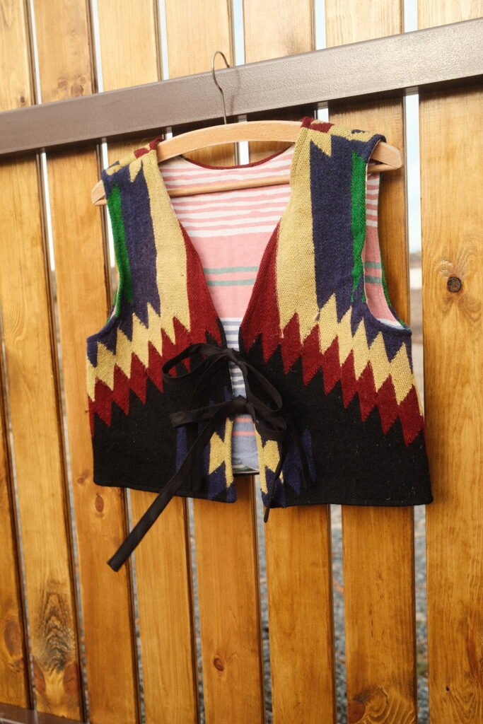 Folk vest - S/M - zig zag