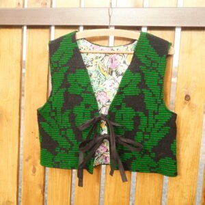 Folk vest - S/M - green&black