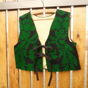 Folk vest - M/L - green&black
