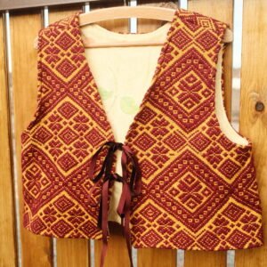 Folk vest - M/L - red&yellow